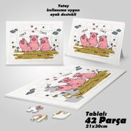 Asil Hobi Üç Küçük Domuz Illüstrasyon-Çocuklar İçin Eğitici Yapboz-Ayak Destekli 42 Parça Puzzle