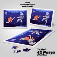 Asil Hobi Uzay-Astronot-Bilim-Çocuklar İçin Eğitici Yapboz-Ayak Destekli 42 Parça Puzzle
