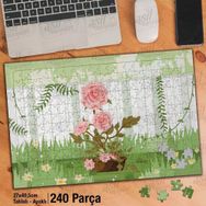 Asil Hobi Vector-Çizim-Bahçedeki Gül-Çiçekler Yapboz-Ayak Destekli Çerçeveli 240 Parça Puzzle