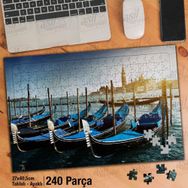 Asil Hobi Venedik-Büyük Kanal-Deniz-Gondol Yapboz-Ayak Destekli Çerçeveli 240 Parça Puzzle