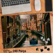 Asil Hobi Venedik-İtalya-Köprü-Evler-Mimari Yapboz-Ayak Destekli Çerçeveli 240 Parça Puzzle