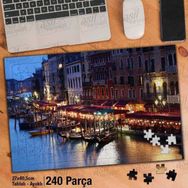 Asil Hobi Venedik-Sandal-Mimari Yapı-Gece Yapboz-Ayak Destekli Çerçeveli 240 Parça Puzzle