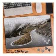 Asil Hobi Virajlı Yol-Dağ-Kar-Sis-Duman Yapboz-Ayak Destekli Çerçeveli 240 Parça Puzzle
