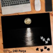 Asil Hobi Yakamoz-Dolunay-Gece-Ay-Deniz Yapboz-Ayak Destekli Çerçeveli 240 Parça Puzzle