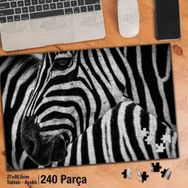 Asil Hobi Yakın Çekim Zebra-Vahşi Yaşam-Hayvan Yapboz-Ayak Destekli Çerçeveli 240 Parça Puzzle
