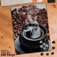 Asil Hobi Yang Yong-Kahve Çekirdekleri-Fincan Yapboz-Ayak Destekli Çerçeveli 240 Parça Puzzle