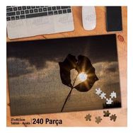 Asil Hobi Yapraktaki Kalp Sembolü-Güneş-Doğa-Aşk Yapboz-Ayak Destekli Çerçeveli 240 Parça Puzzle