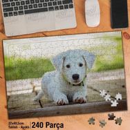 Asil Hobi Yavru Beyaz Köpek-Evcil Hayvanlar-Doğa Yapboz-Ayak Destekli Çerçeveli 240 Parça Puzzle