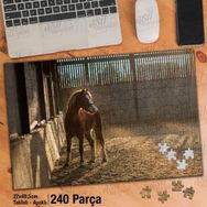 Asil Hobi Yavru Tay-At-Vahşi Hayvan-Doğa Yapboz-Ayak Destekli Çerçeveli 240 Parça Puzzle