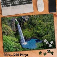 Asil Hobi Yeni Zelanda Şelale-Doğa-Manzara-Yapboz-Ayak Destekli 240 Parça Puzzle