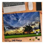 Asil Hobi Yeşil Çimen-Ağaçlar-Gün Batımı-Doğa-Yapboz-Ayak Destekli 240 Parça Puzzle