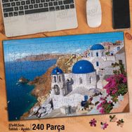 Asil Hobi Yunanistan-Deniz-Ada-Monkonos Yapboz-Ayak Destekli Çerçeveli 240 Parça Puzzle