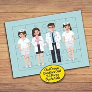 Asilmeydan 427823372 24 Parça Doktor Ve Hemşire Meslek Çocuk Puzzle Yapboz Tablo