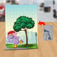 Asilmeydan 433203061 99 Parça Paten Yapan Pembe Fil Puzzle Yapboz Tablo