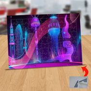 Asilmeydan 433227330 99 Parça Mor Işıklı Şehir Akşamı Puzzle Yapboz Tablo