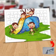 Asilmeydan 433418351 99 Parça Oyun Oynayan Maymunlar Puzzle Yapboz Tablo