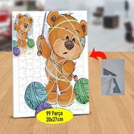 Asilmeydan 433502696 99 Parça Örgü Yapan Ayıcık Puzzle Yapboz Tablo