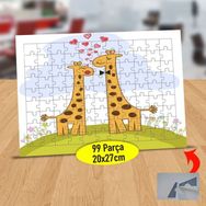 Asilmeydan 433798452 99 Parça Aşk Dolu Zürafalar Puzzle Yapboz Tablo
