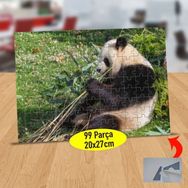 Asilmeydan 433805082 99 Parça Ot Yiyen Sevimli Panda Puzzle Yapboz Tablo