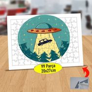 Asilmeydan 433816169 99 Parça Araba Kaçıran Ufo Puzzle Yapboz Tablo