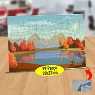 Asilmeydan 433846732 99 Parça Göl Etrafında Ağaçlar Puzzle Yapboz Tablo