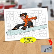 Asilmeydan 433887974 99 Parça Snowboard Yapan Genç Puzzle Yapboz Tablo