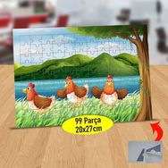 Asilmeydan 433893785 99 Parça Çimenlerde Tavuklar Puzzle Yapboz Tablo