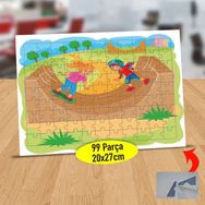 Asilmeydan 434066760 99 Parça Kaykay Yapan Çocuklar Puzzle Yapboz Tablo