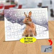 Asilmeydan 434082671 99 Parça Kar Altında Tavşan Puzzle Yapboz Tablo