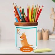 Asilmeydan 448925600 Kangaroo Kanguru Yazılı Ahşap Seramik Kalemlik