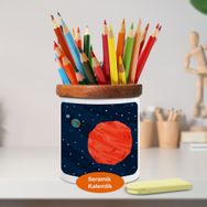Asilmeydan 448955599 Mars Gezegen Konumu Ahşap Seramik Kalemlik