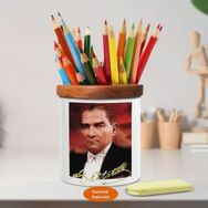 Asilmeydan 449337204 Asil Lider Mustafa Kemal Paşa Ahşap Seramik Kalemlik