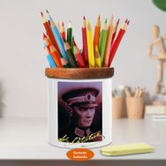 Asilmeydan 449401662 Resmi Üniformalı Mustafa Kemal Ahşap Seramik Kalemlik