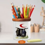 Asilmeydan 449450929 Çadırdan Çıkan Kemal Atatürk Ahşap Seramik Kalemlik