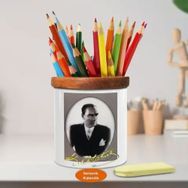 Asilmeydan 449454133 Siyah Beyaz Kemal Atatürk Ahşap Seramik Kalemlik