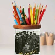 Asilmeydan 449703956 Komutanla Konuşan Mustafa Kemal Atatürk Ahşap Seramik Kalemlik