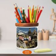 Asilmeydan 449778660 Sabiha Gökçen Ve Mustafa Kemal Atatürk Ahşap Seramik Kalemlik