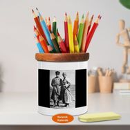 Asilmeydan 451377104 İsmet İnönü Ve Mustafa Kemal Paşa Ahşap Seramik Kalemlik