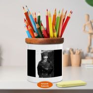 Asilmeydan 451679240 Gülümseyen Mustafa Kemal Atatürk Ahşap Seramik Kalemlik