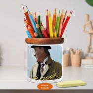 Asilmeydan 451679586 Paltolu Ve Şapkalı Mustafa Kemal Atatürk Ahşap Seramik Kalemlik