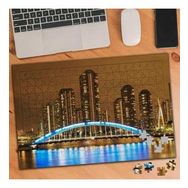 Asilmeydan 455714467 240 Parça Mavi Işıklı Şehir Köprüsü Puzzle Yapboz Tablo