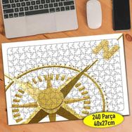 Asilmeydan 456471518 240 Parça Kuzey Yönü Altın Pusula Puzzle Yapboz Tablo