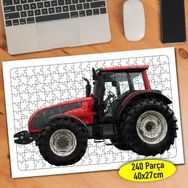 Asilmeydan 456550355 240 Parça Kırmızı Tarla Traktörü Puzzle Yapboz Tablo