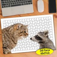 Asilmeydan 456745781 240 Parça Kedi Ve Rakun Arkadaşlar Puzzle Yapboz Tablo