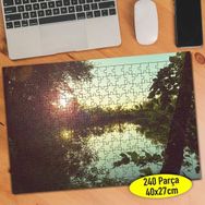 Asilmeydan 456772304 240 Parça Ağaçlı Göl Manzarası Puzzle Yapboz Tablo