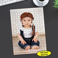 Asilmeydan 456793647 240 Parça Pilot Şapkalı Sevimli Bebek Puzzle Yapboz Tablo