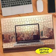 Asilmeydan 457307283 240 Parça Bilgisayar Şehir Görüntüsü Puzzle Yapboz Tablo