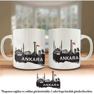 Asilmeydan Ankara Başkent Şehir Silueti Basklı Kupa Bardak