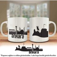 Asilmeydan Ankara Başkent Şehir Silueti Basklı Kupa