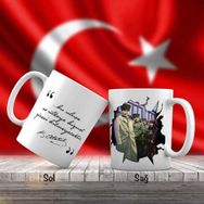 Asilmeydan Askerler ve Kalpaklı Mustafa Kemal Atatürk Atatürk'ün Sözleri Kupa Bardak